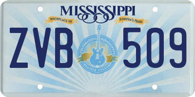 MS license plate ZVB509