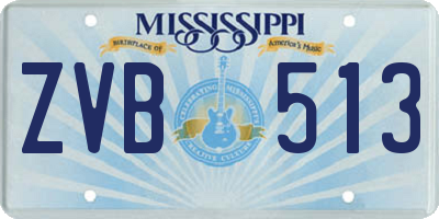 MS license plate ZVB513