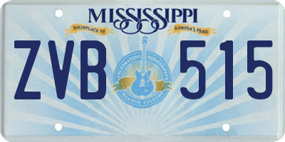 MS license plate ZVB515