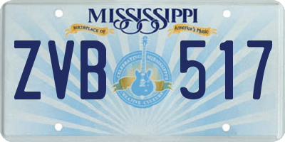 MS license plate ZVB517