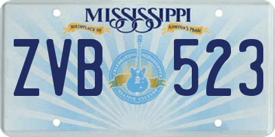 MS license plate ZVB523
