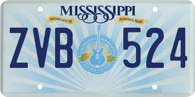 MS license plate ZVB524