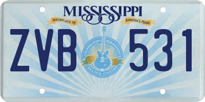 MS license plate ZVB531