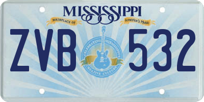 MS license plate ZVB532