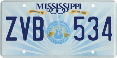 MS license plate ZVB534