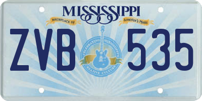 MS license plate ZVB535