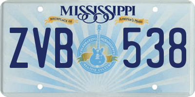 MS license plate ZVB538
