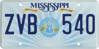 MS license plate ZVB540