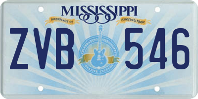 MS license plate ZVB546