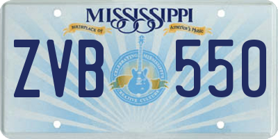 MS license plate ZVB550