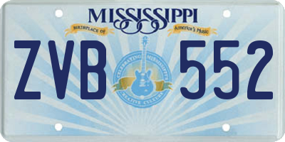 MS license plate ZVB552