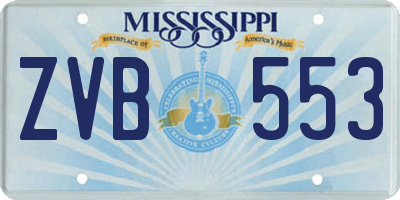 MS license plate ZVB553