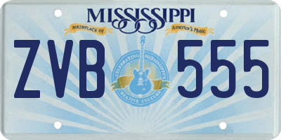 MS license plate ZVB555