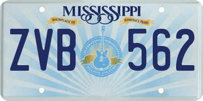 MS license plate ZVB562