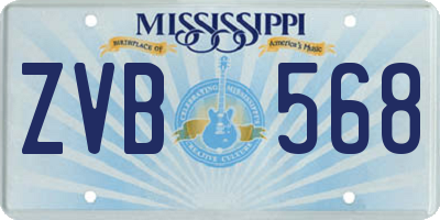 MS license plate ZVB568