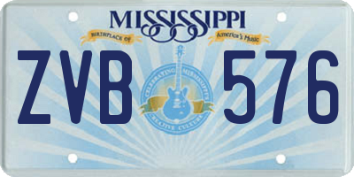 MS license plate ZVB576