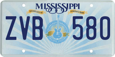 MS license plate ZVB580