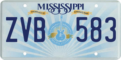 MS license plate ZVB583