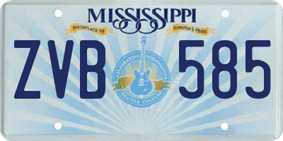 MS license plate ZVB585