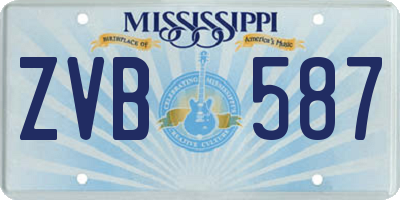 MS license plate ZVB587