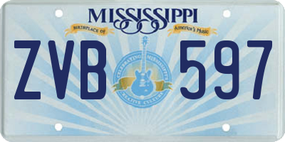 MS license plate ZVB597