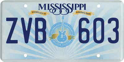 MS license plate ZVB603