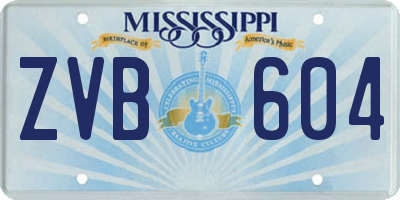 MS license plate ZVB604