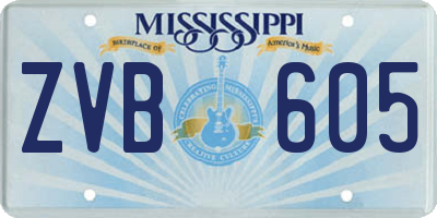 MS license plate ZVB605