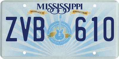 MS license plate ZVB610
