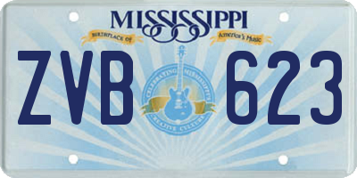 MS license plate ZVB623