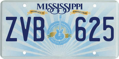 MS license plate ZVB625