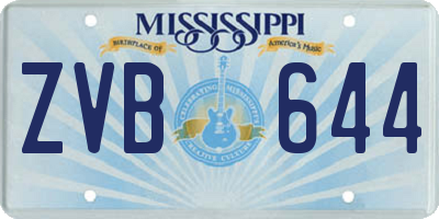 MS license plate ZVB644