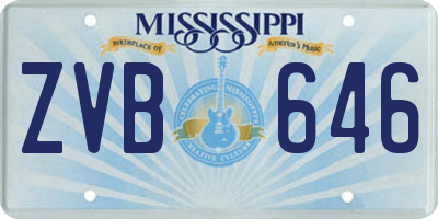 MS license plate ZVB646