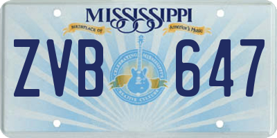 MS license plate ZVB647