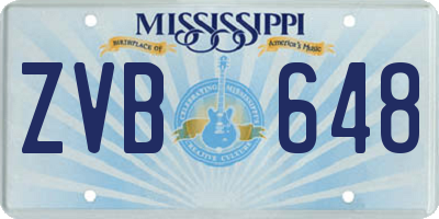 MS license plate ZVB648