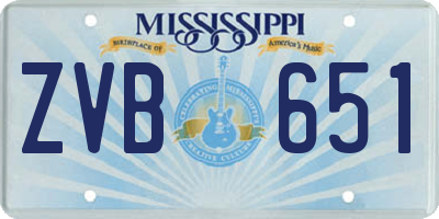 MS license plate ZVB651