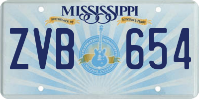 MS license plate ZVB654