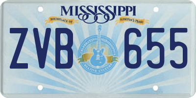MS license plate ZVB655