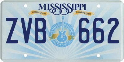 MS license plate ZVB662