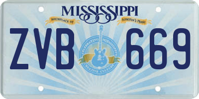 MS license plate ZVB669