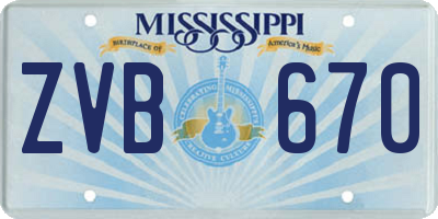 MS license plate ZVB670