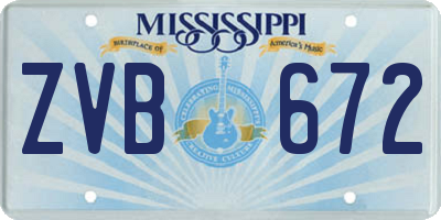 MS license plate ZVB672