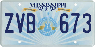 MS license plate ZVB673