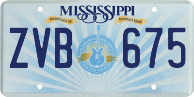 MS license plate ZVB675