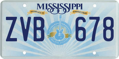 MS license plate ZVB678