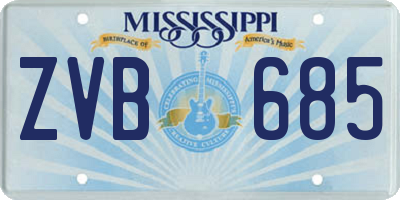 MS license plate ZVB685