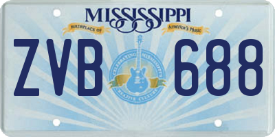 MS license plate ZVB688
