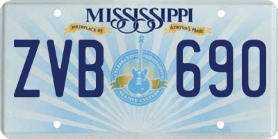 MS license plate ZVB690