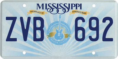 MS license plate ZVB692