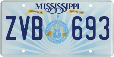 MS license plate ZVB693
